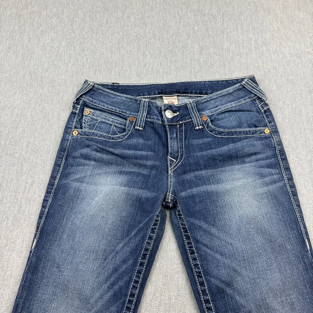 True Religion Jeans Womens 32 Blue Denim Bootcut Straight Leg Made In USA Pants